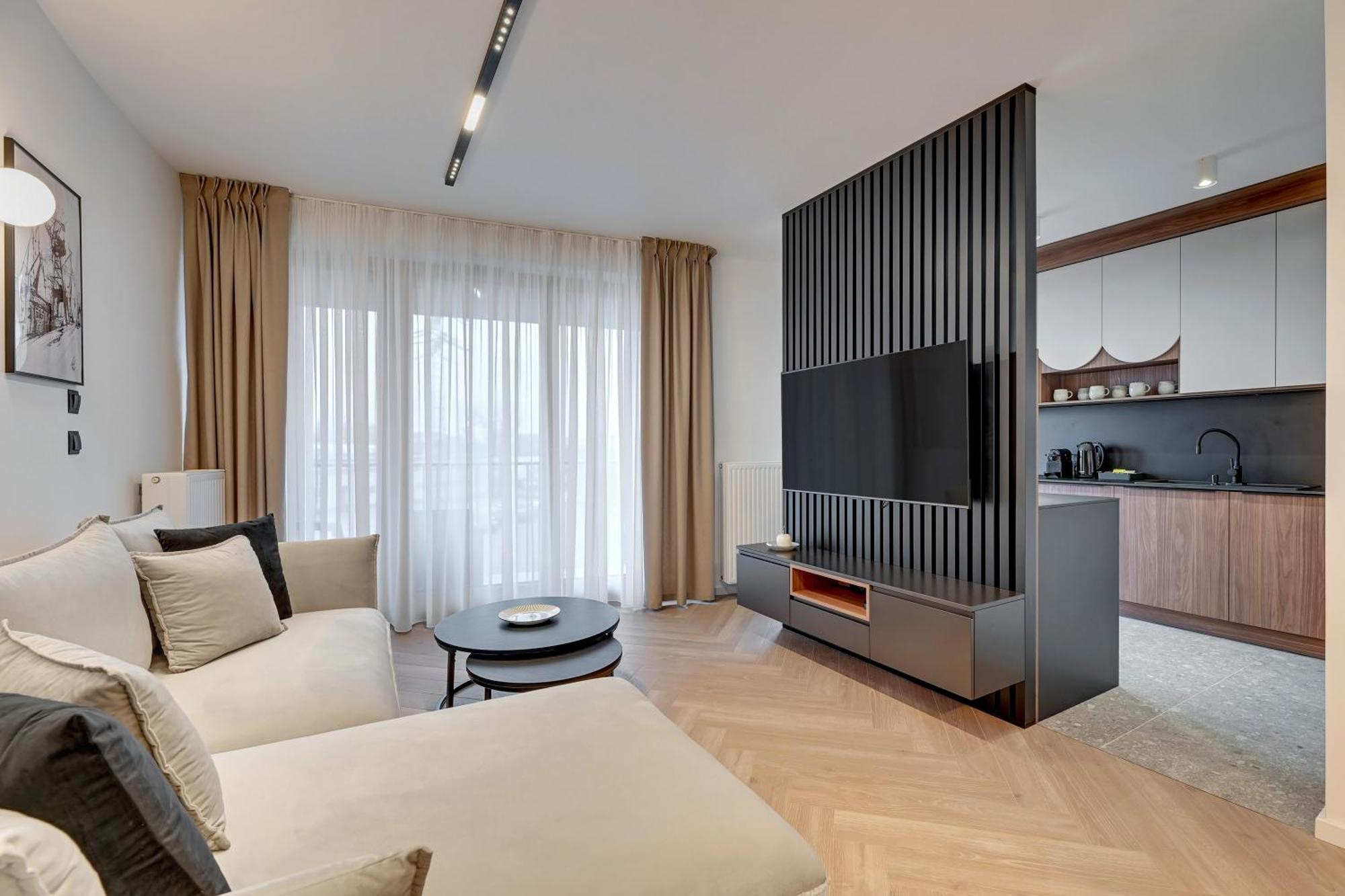 Nadmotlawie Riverside - Gym & Free Parking By Downtown Apartments Гданск Стая снимка